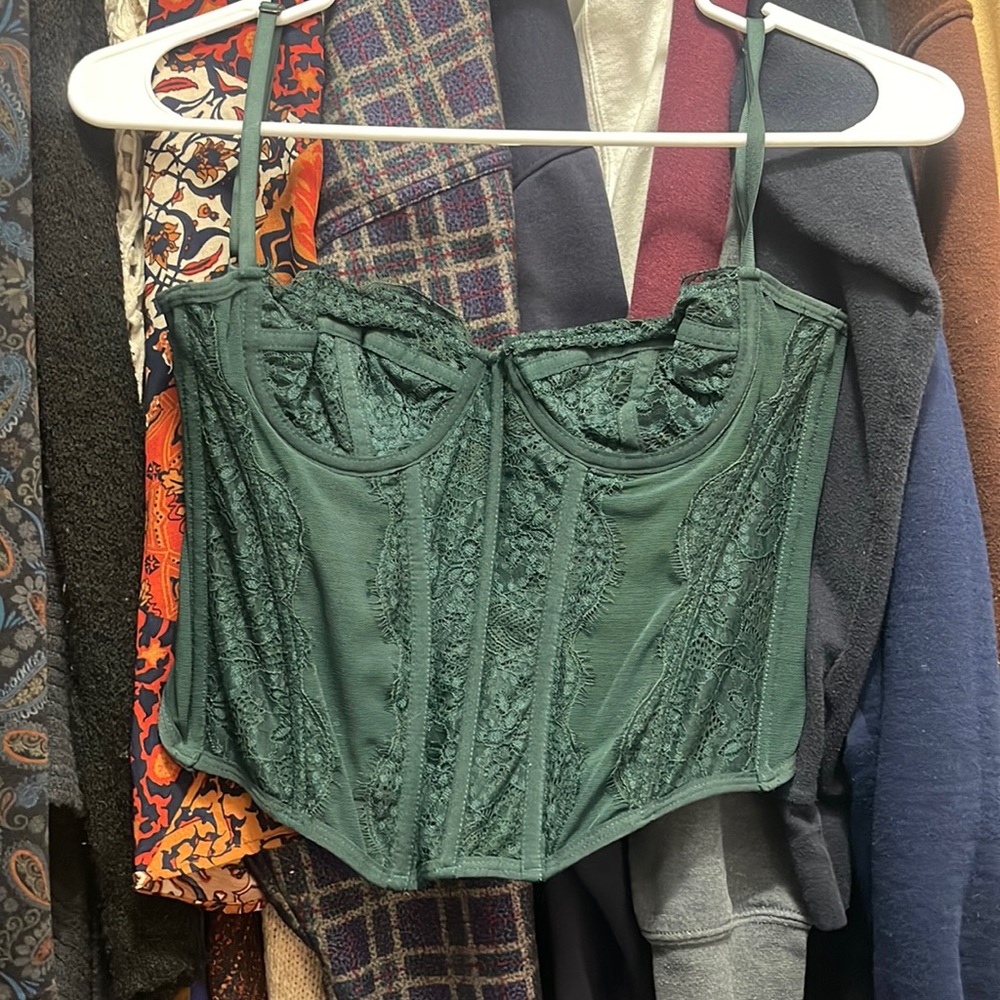 Dark Green Out From Under Modern Love Corset